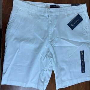 U.S. Polo Assn. White Flat Front Men's Shorts